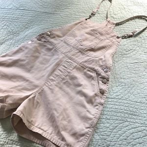 vintage cream shortalls /shorts overalls
